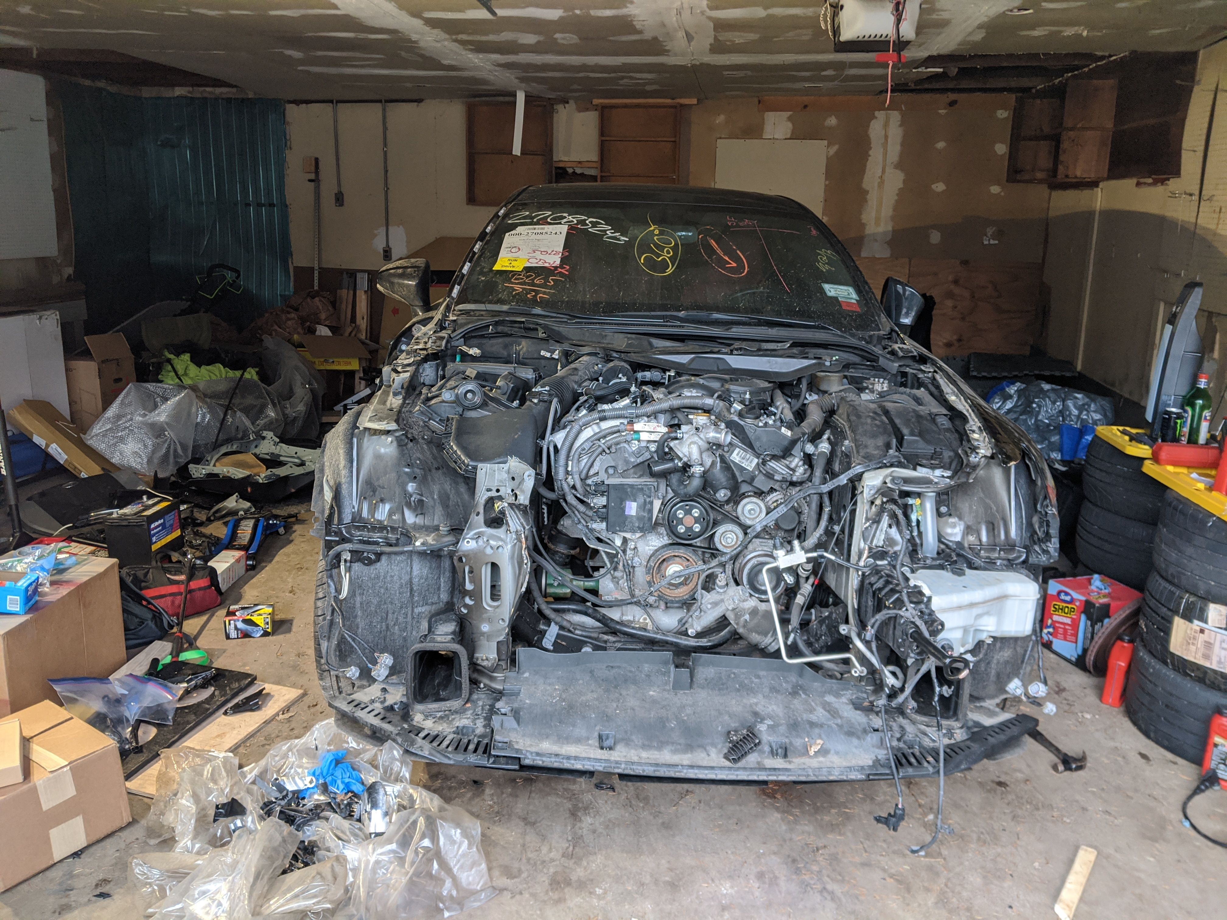 The entire front end removed