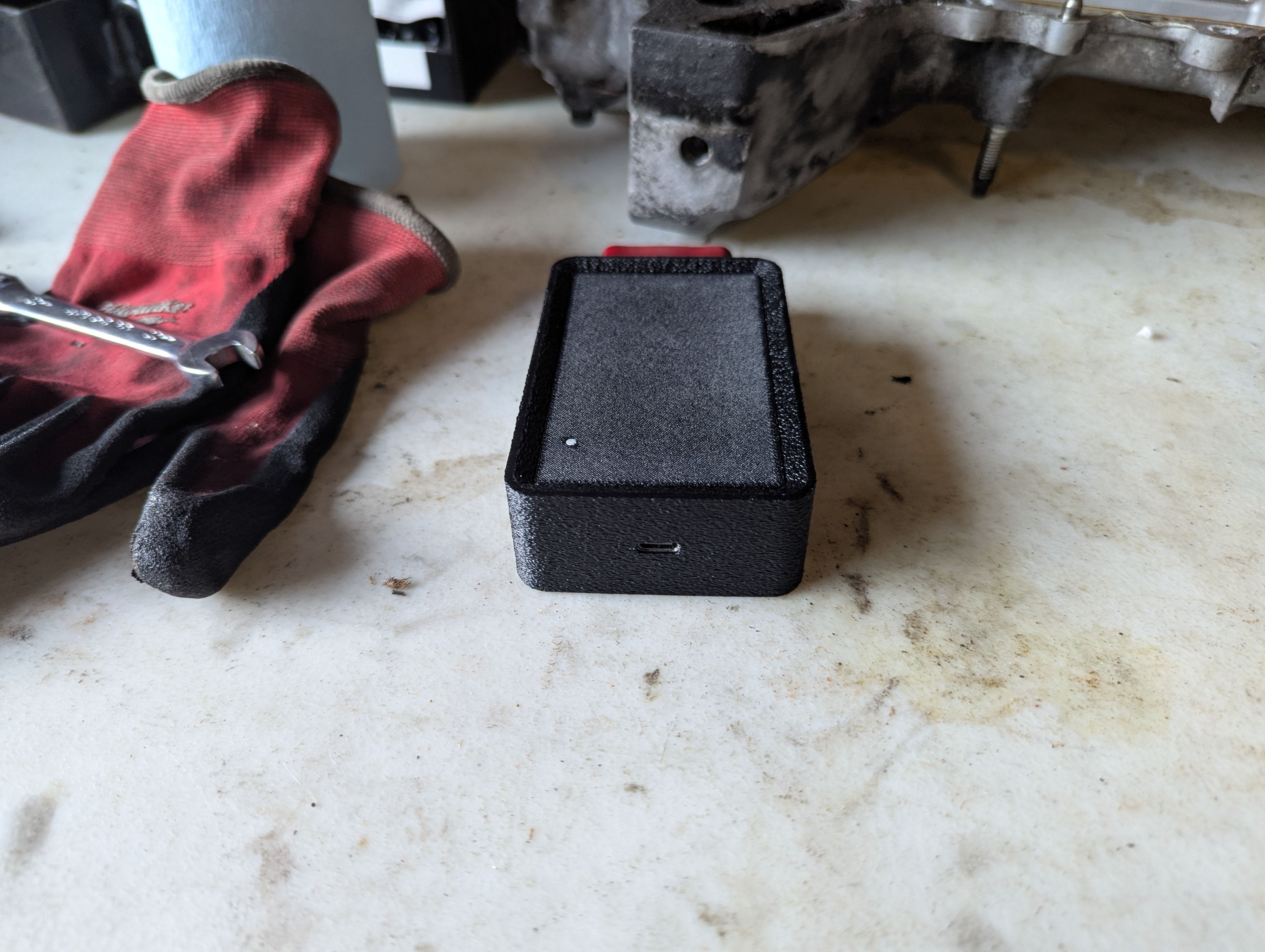 Rear view of the OBD-2 scanner, showing the USB-C port